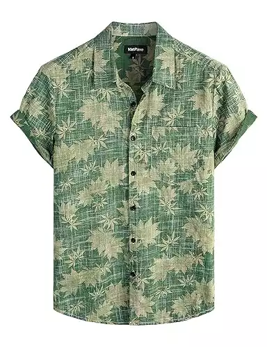 VATPAVE Mens Front Pocket Hawaiian Shirts Casual Floral Shirts Short Sleeve Button Down Beach Tropical Shirts